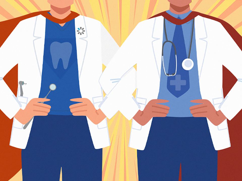 team of doctors with capes