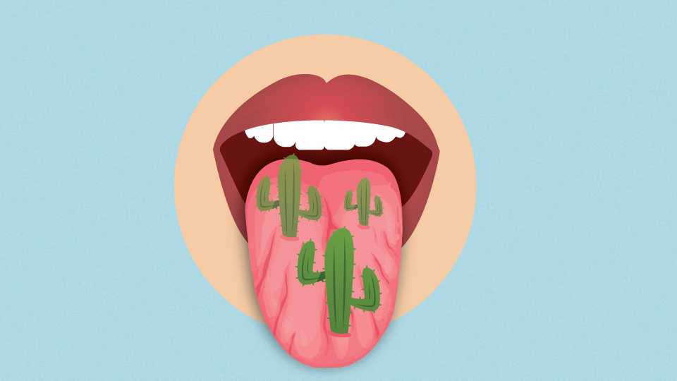 dry mouth and tongue with cactuses